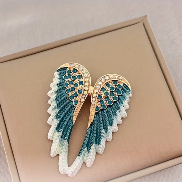 Combo Case & Sparkling Angel Wing Brooch Pin - Picture 3 of 7